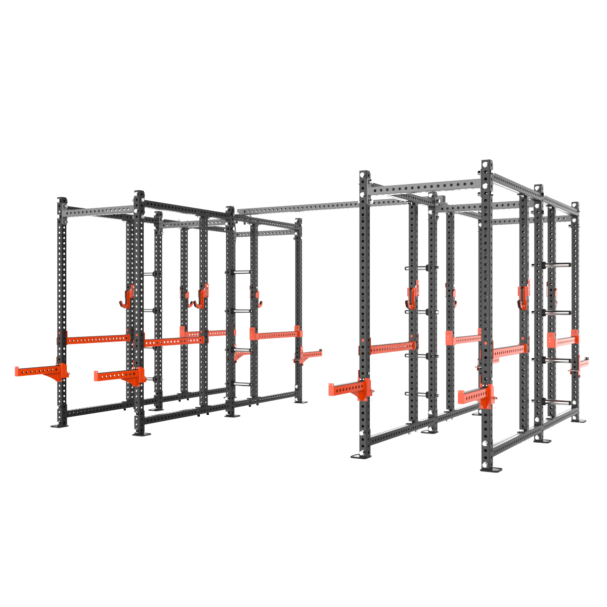 Impulse 7MS четыре силовые рамы MS02 с опцией-стойкой для хранения дисков MS00 соединенные между собой перекладиной