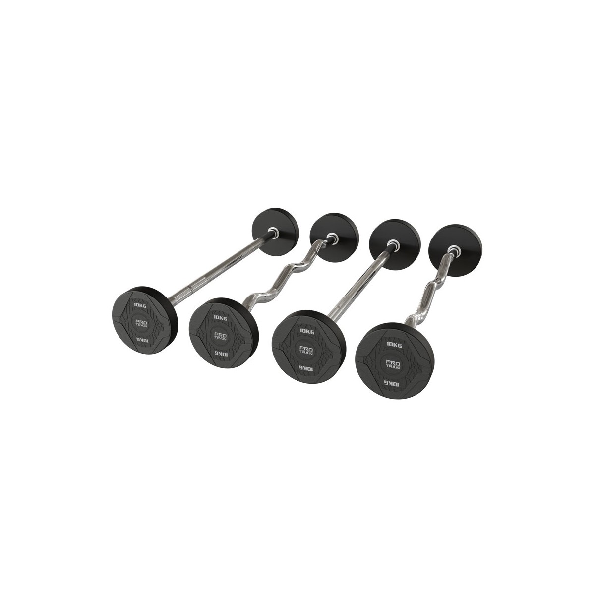 Набор штанг фиксированных изогнутых обрезиненных 10-30 кг Protrain OK3015