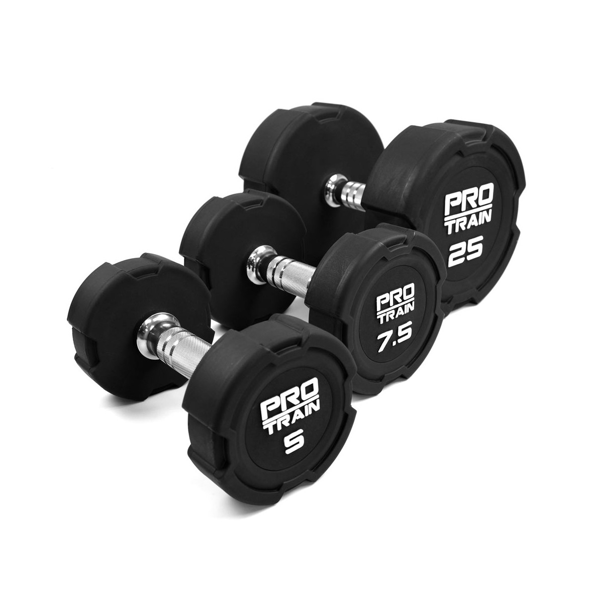 Гантельный ряд полиуретановый Protrain DPU 2,5-40 кг